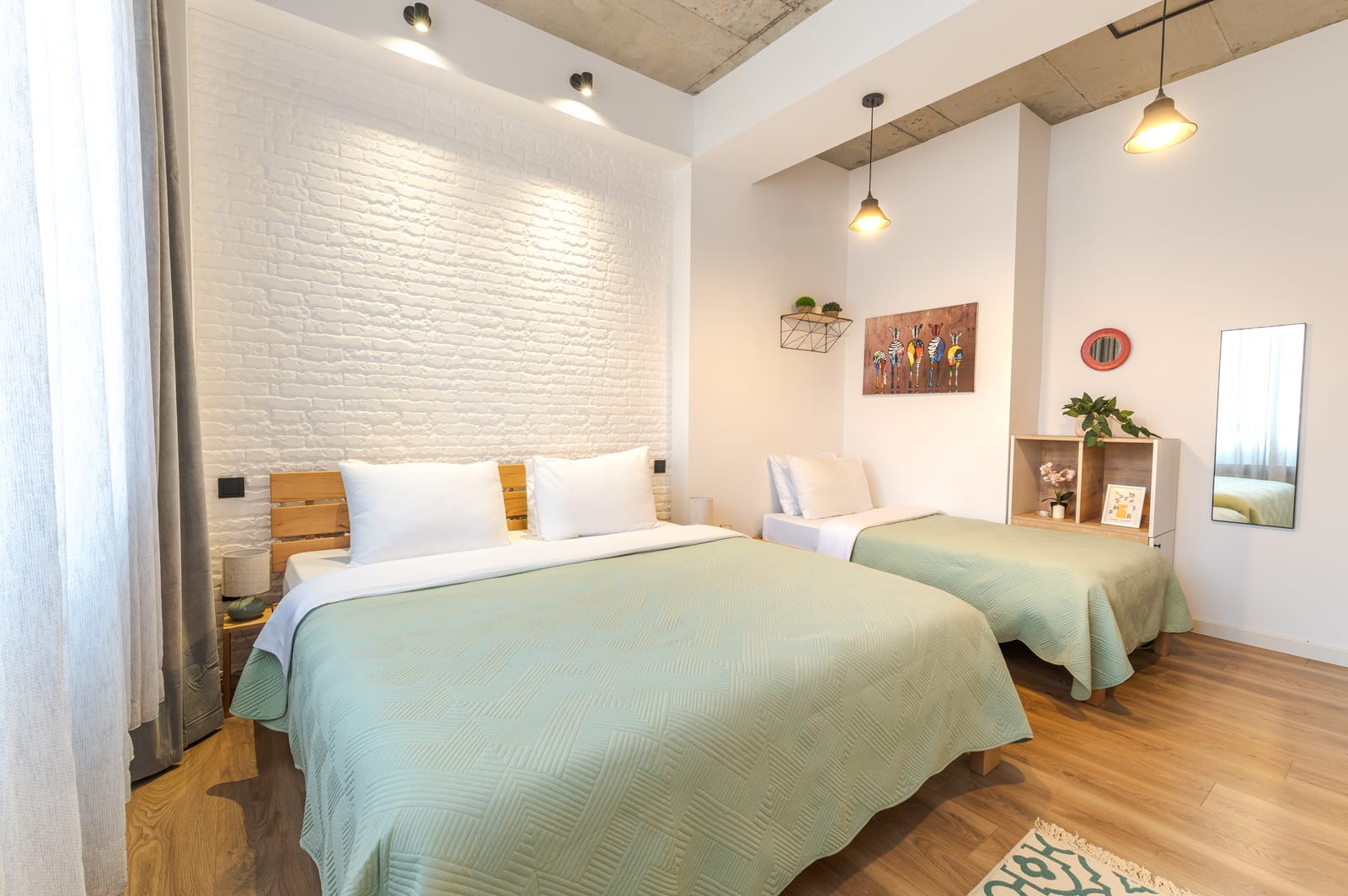 One bedroom with balcony 203 apartment interior in New Gudauri