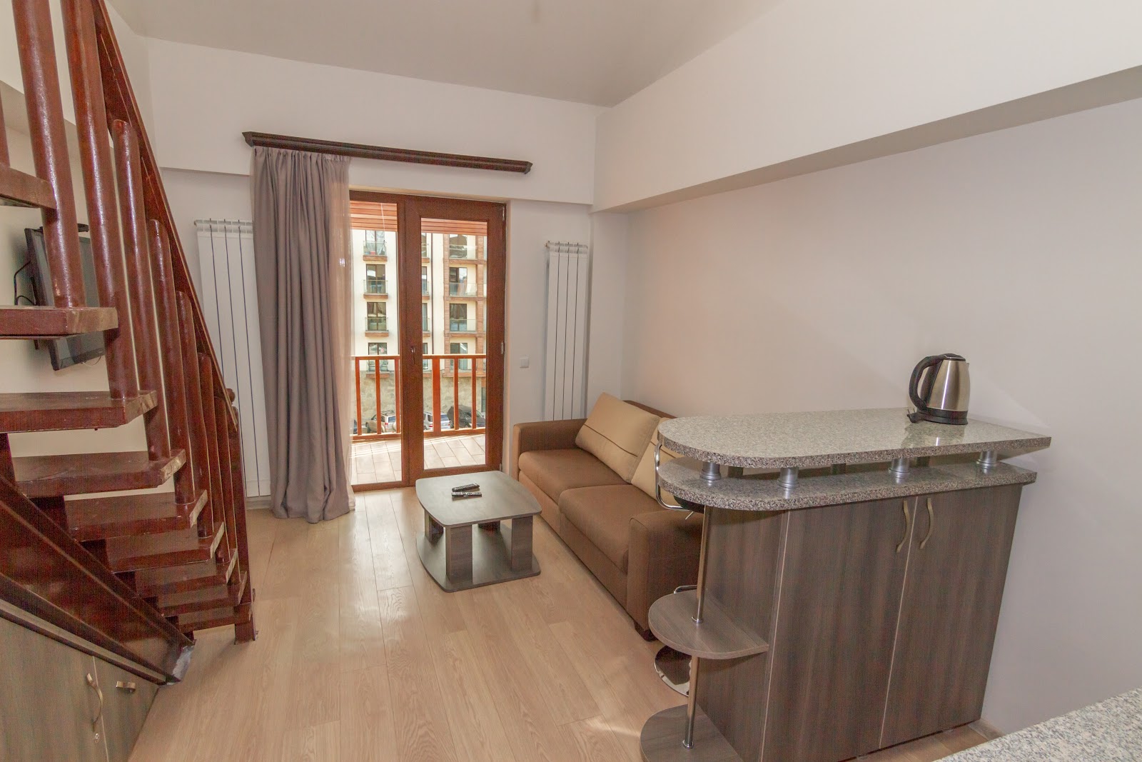 Duplex with balcony 41 apartment interior in New Gudauri
