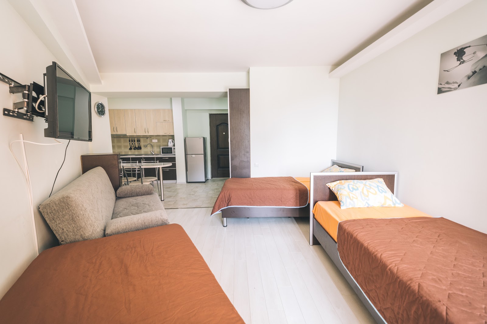 Studio with  balcony 15 apartment interior in New Gudauri