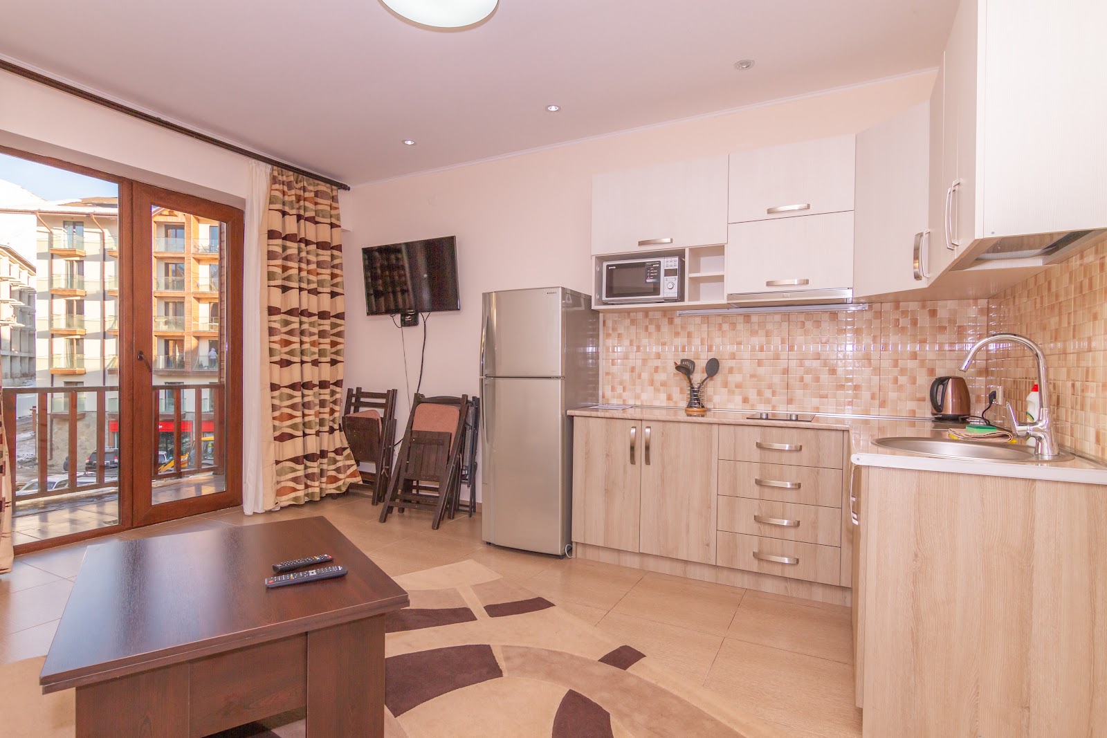 Studio with  balcony 21 apartment interior in New Gudauri