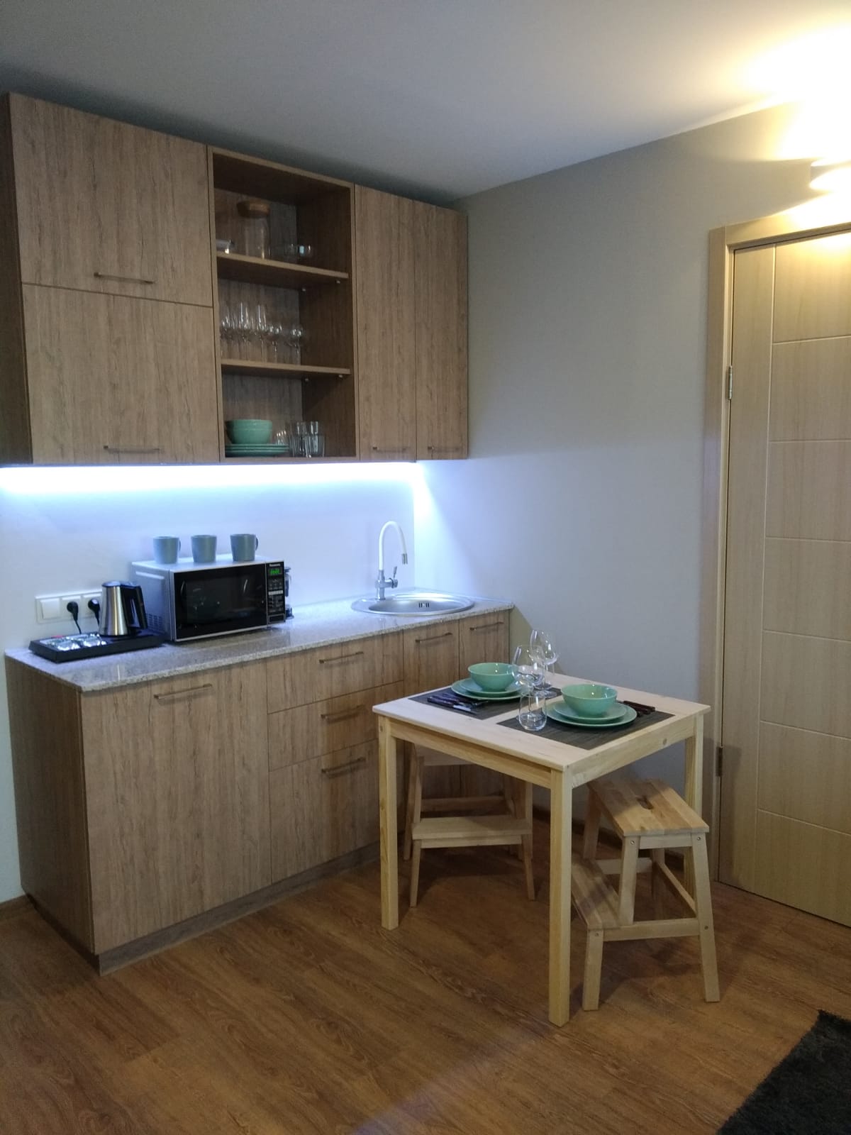 Studio with balcony and view 316 apartment interior in New Gudauri