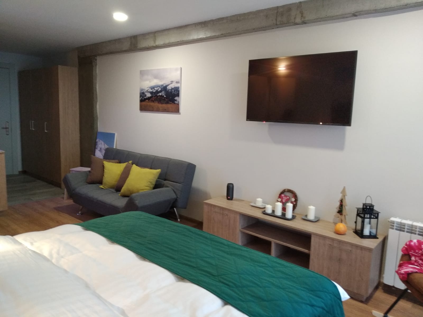 Studio with balcony and view 316 apartment interior in New Gudauri