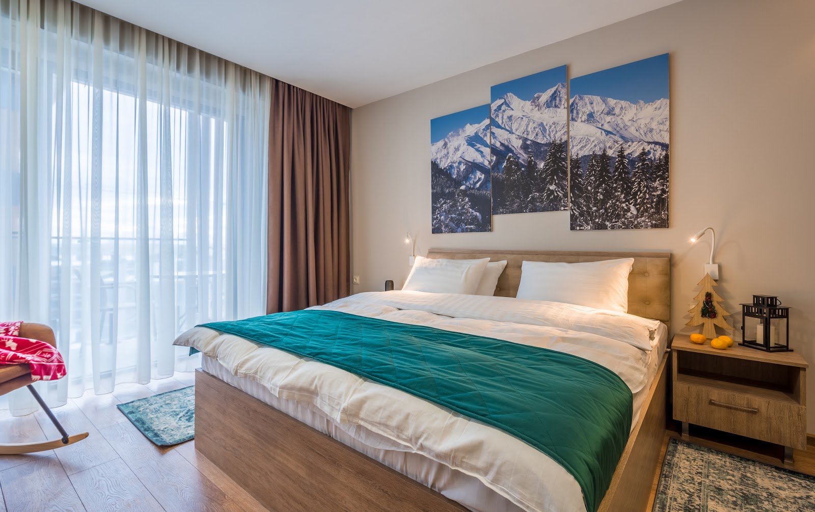 Studio with balcony and view 316 apartment interior in New Gudauri
